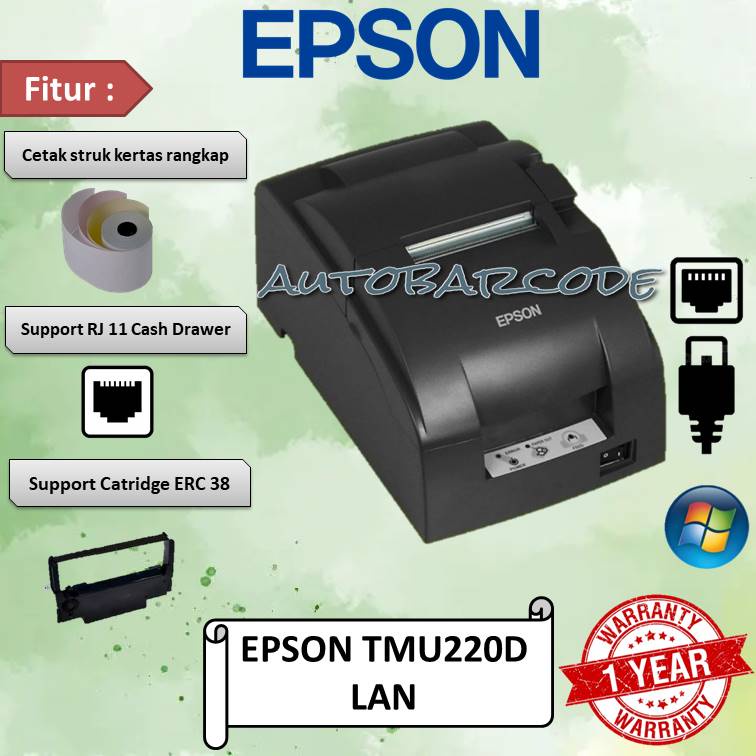 PRINTER KASIR DOT MATRIX EPSON TMU-220D USB 76MM