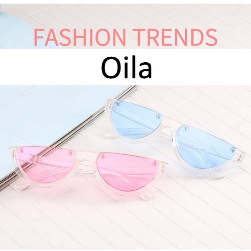 OILA kacamata fashion setengah lingkaran transparan women glasses (3C2) jgl048