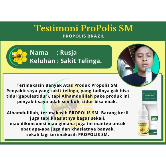 Obat Tetes Telinga Bau/Berair/Bernanah/Tersumbat/Congek Aman Untuk Anak Dan Dewasa Propolis SM Asli