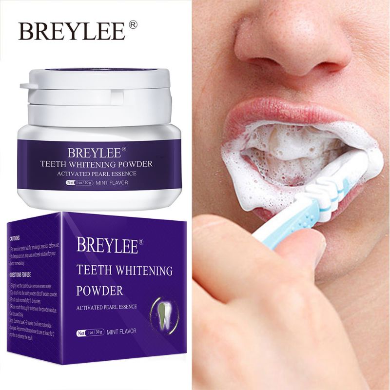 BREYLEE TEETH WHITENING POWDER ( odol pemutih gigi & perontok karang gigi ) ORI 30gr