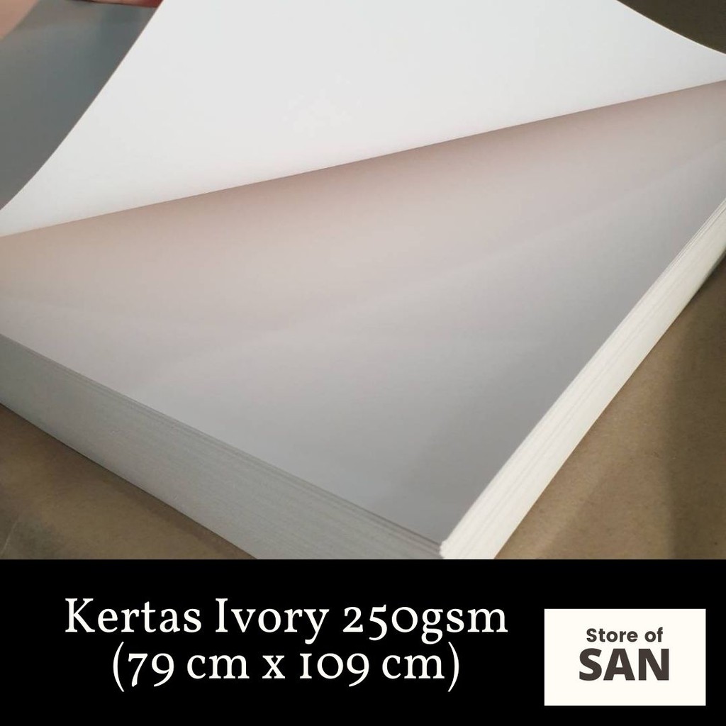 

Kertas Ivory 250 gsm (79 cm x 109 cm) - 5 lembar