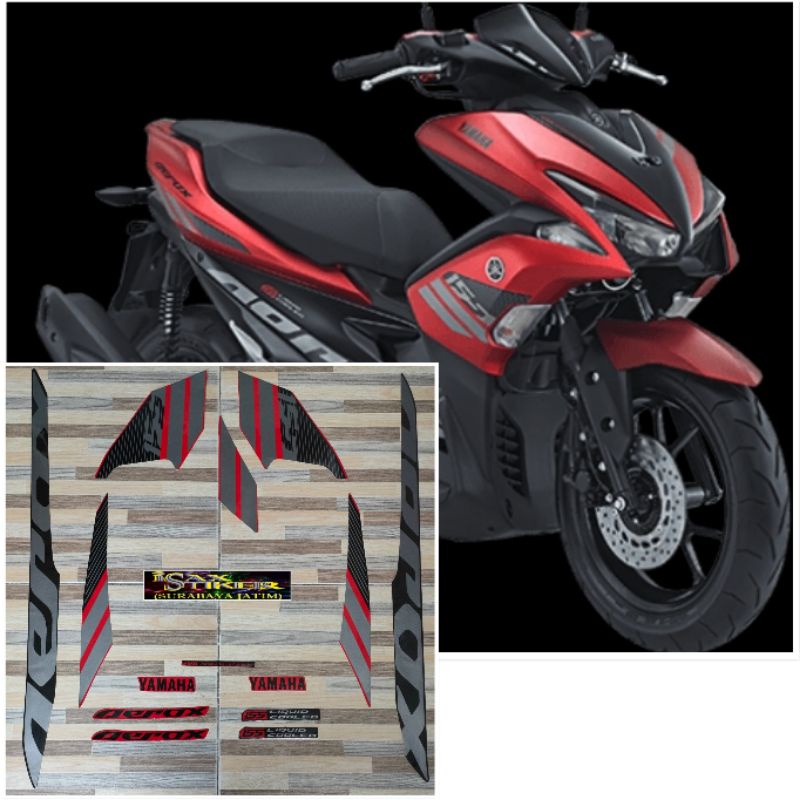 striping original Yamaha Aerox merah tahun 2017 2018