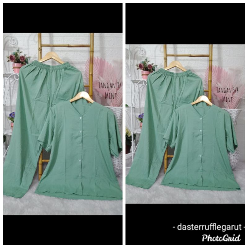 (BISA COD) SETELAN LENGAN PENDEK JUMBO LD 122 CM . BAJU MURAH BERKUALITAS . BAJU BAHAN RAYON GRATIS 
