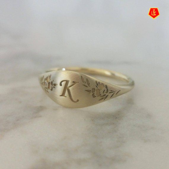 [Ready Stock]Vintage Creative Letter K 14K Gold Ring