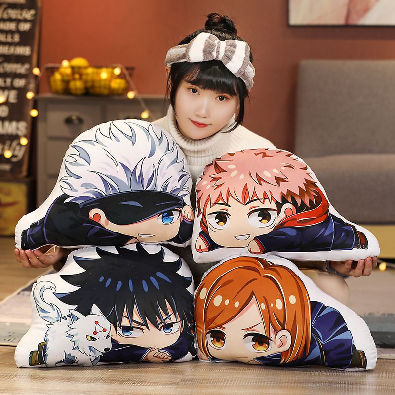 Jujutsu Cute Kaisen Anime Plushies Bantal Cushion Boneka Lembut Mainan Anak Hadiah