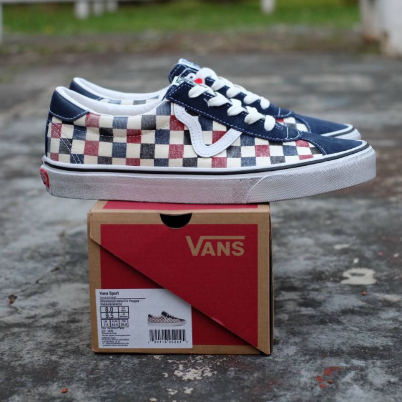 Sepatu Vans Original || Vans Sport Washed Drees Blue Chili Pepper Resmi PT.Navya