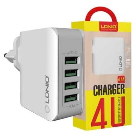 Charger USB 4 port 4,4A LDNIO A4403 Auto ID Fast Charger