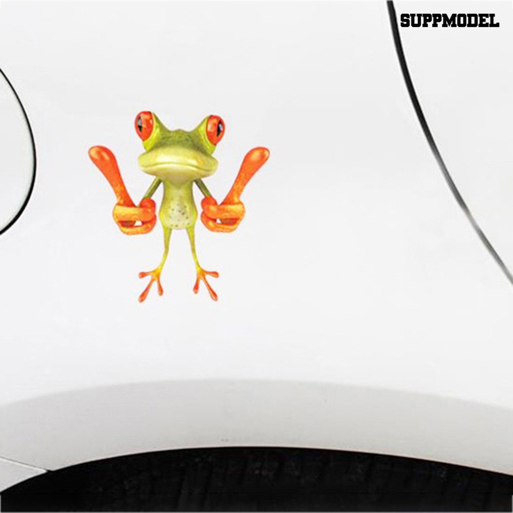 Supmodel 3D Frog Cartoon Funny Car Auto Trunk Body Bumper Window Decor Decals Sticker