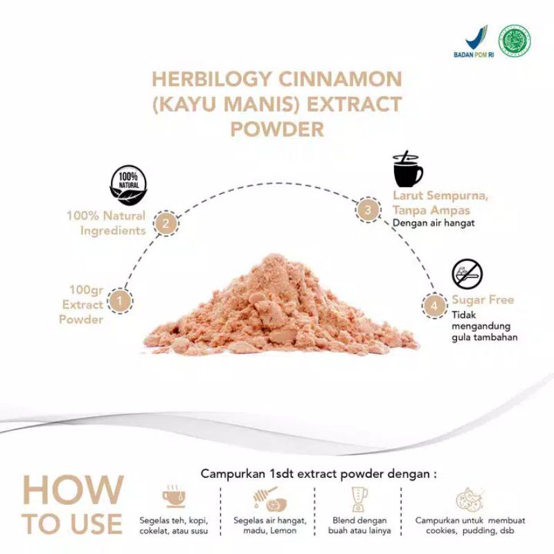 Herbilogy Cinnamon (Kayu Manis) Extract Powder 100g