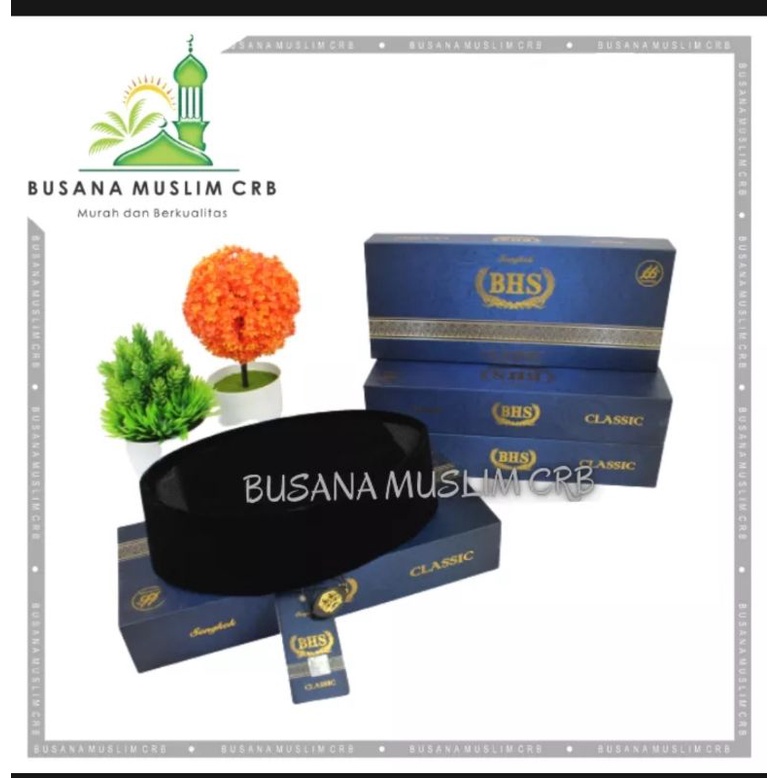 Peci BHS hitam polos behaestex