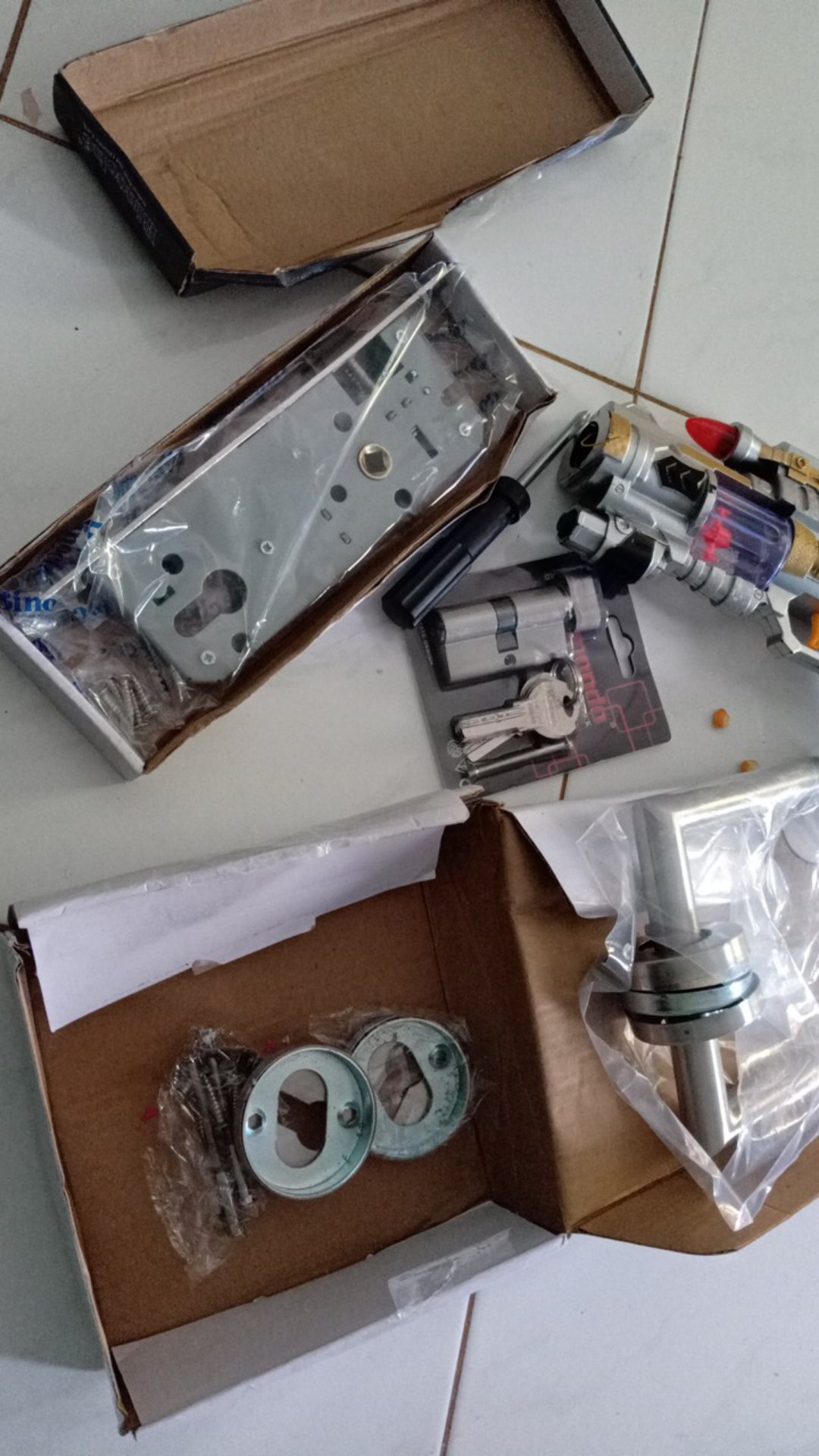 Kunci Pintu Roses Stainless Komplit Body Slinder Knob Putar