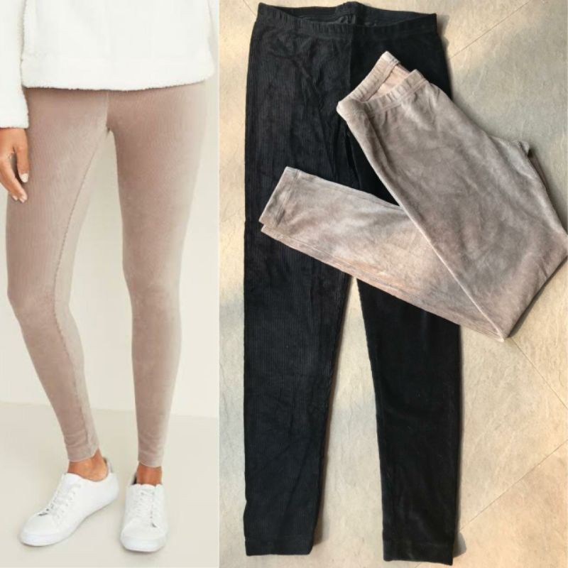 Tummy Control High Waist Pull-On Knit Corduroy Legging