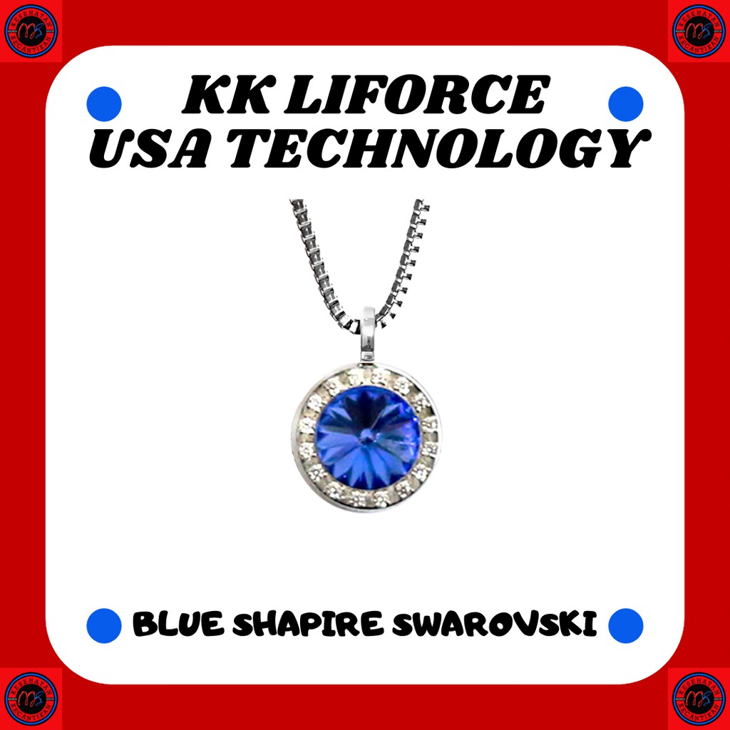Kalung Kesehatan KK LIFORCE BLUE SHAPIRE CRYSTAL SWAROVSKI