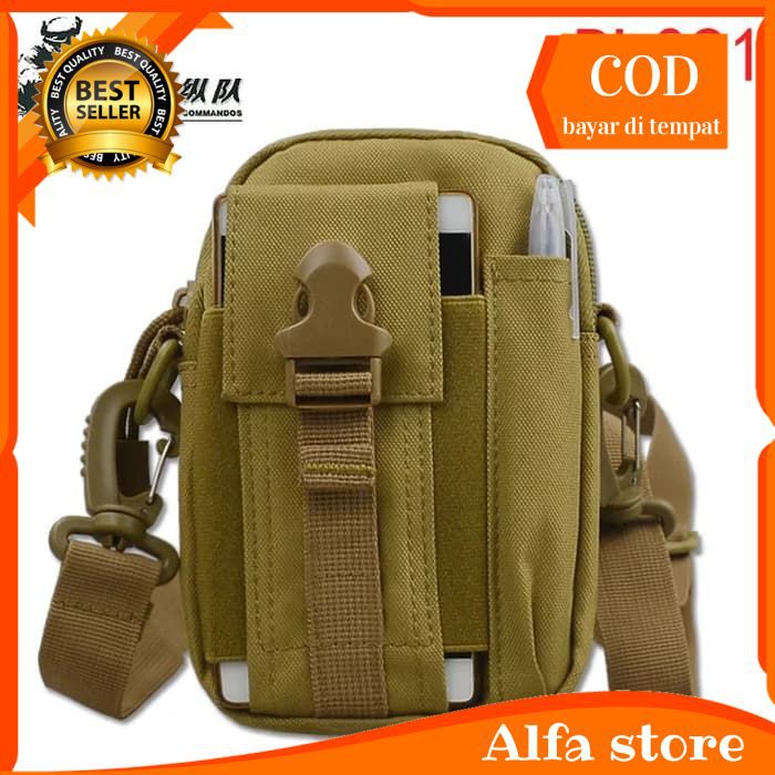 Tas Pinggang pria slingbag  cowok Tactical Army Plus Tali Strap Selempang Multifungsi sb319