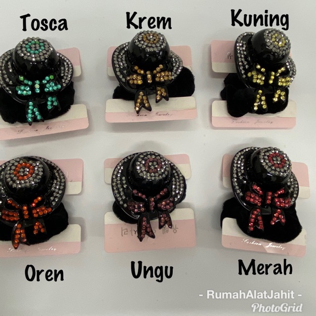 Ikat rambut / hairband Korea model 0723 0D motif topi 6 pilihan warna