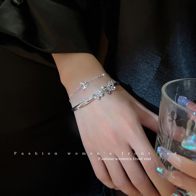 Gelang Rantai Butterfly Double Layer Gaya Korea Untuk Wanita