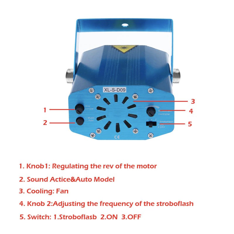 Proyektor Laser Mini 12 Pattern - MGY-008 - Blue