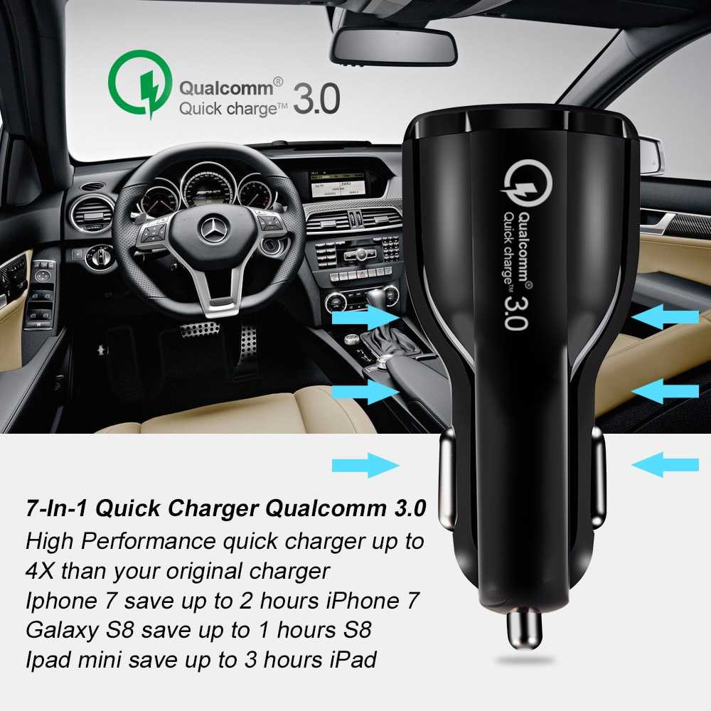 Colokan Kepala Car Charger Cas Casan Carger Adaptor Adapter Hp Mobil Fast Charging USB 3.1A QC3.0