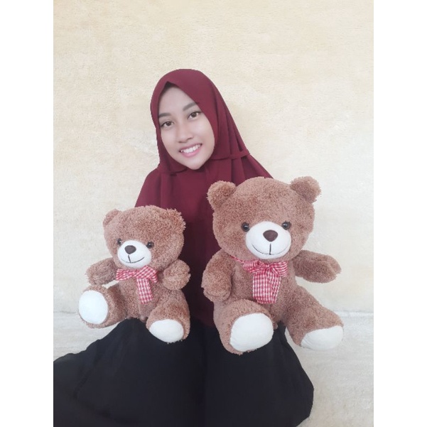 BONEKA TEDDY BEAR DASI LUCU / BONEKA TEDDY SITTING / BONEKA BERUANG DUDUK TERMURAH TERLARIS