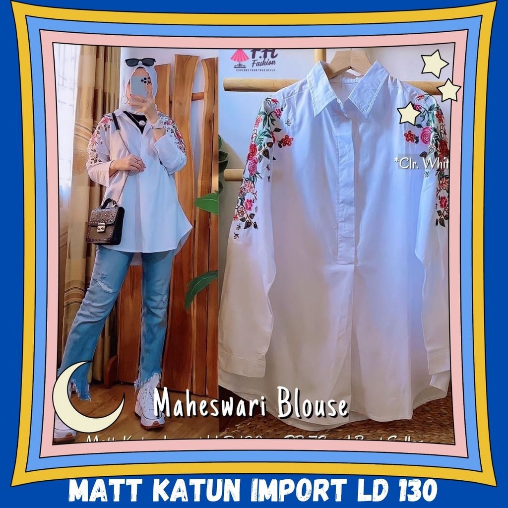 maheswari blouse jumbo baju pakaian atasan kemeja tunik bluse ld 130 bigsize big size busui friendly