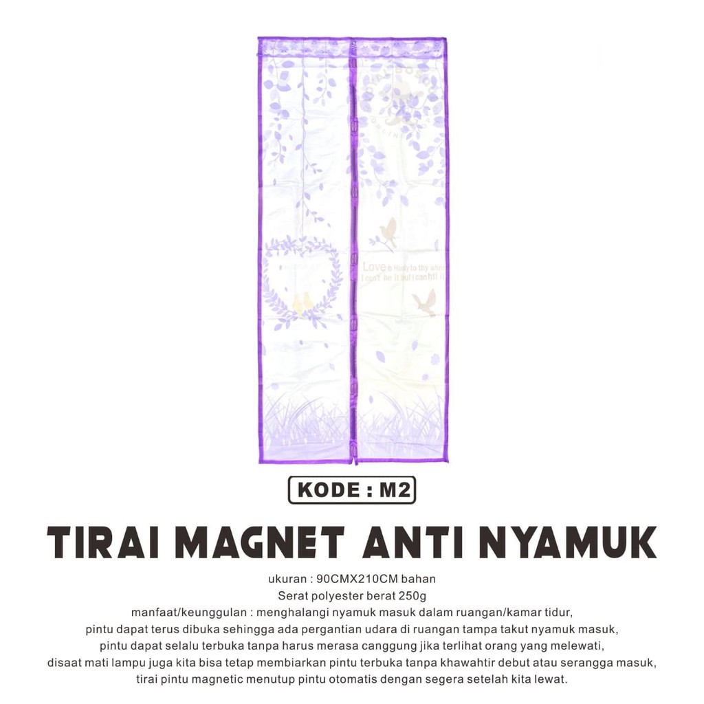 Tirai Magnet Anti nyamuk Tirai Pintu Motif Random Bahan Halus Tirai Anti Nyamuk