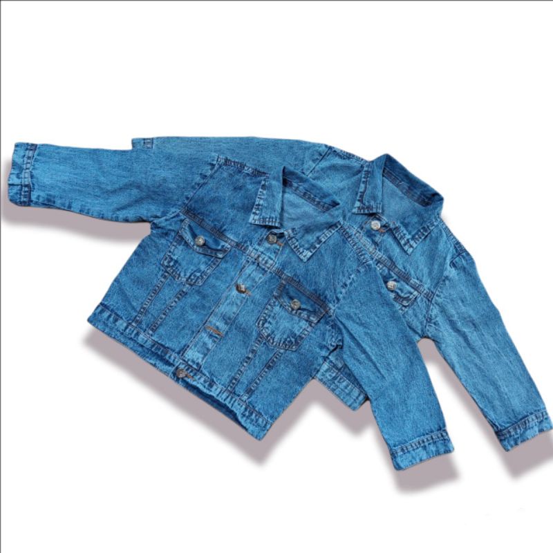 JAKET JEANS ANAK KARAKTER BULU / JAKET LEVIS ANAK PEREMPUAN MOTIF KEKINIAN 2-7 TAHUN