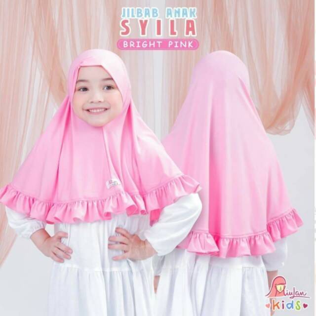 #Jilbabanak jilbab anak syila pink fucia yellow miulan kids hijab anak tk paud  terbaru  murah