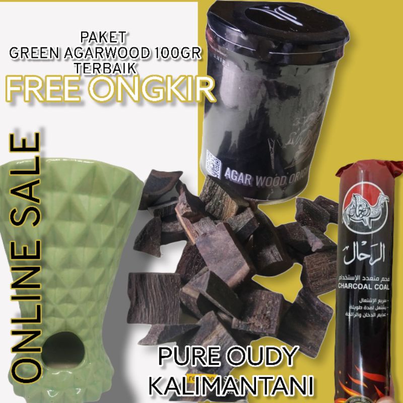 paketan bukhur gereen agarwood oedy siap pakai