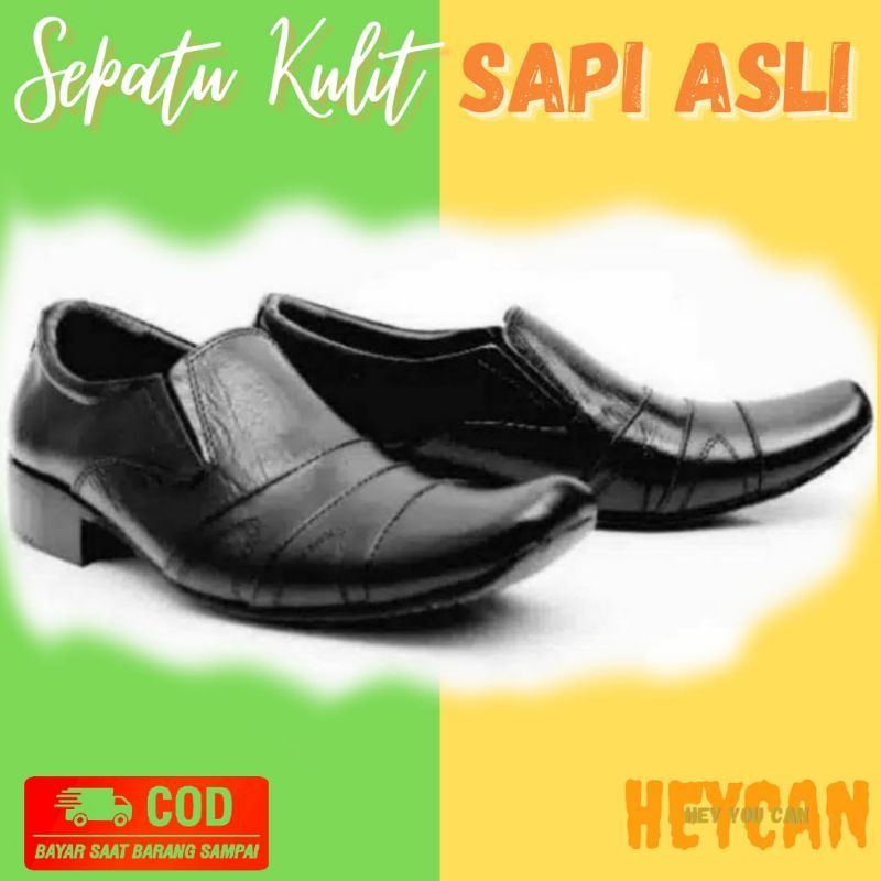 Sepatu Pantofel Formal Kerja Harian Kulit Sapi Asli Lacosta