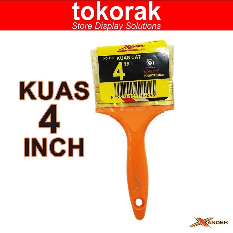 KUAS CAT 4 INCH XANDER - KUAS CAT TEMBOK BESI KAYU