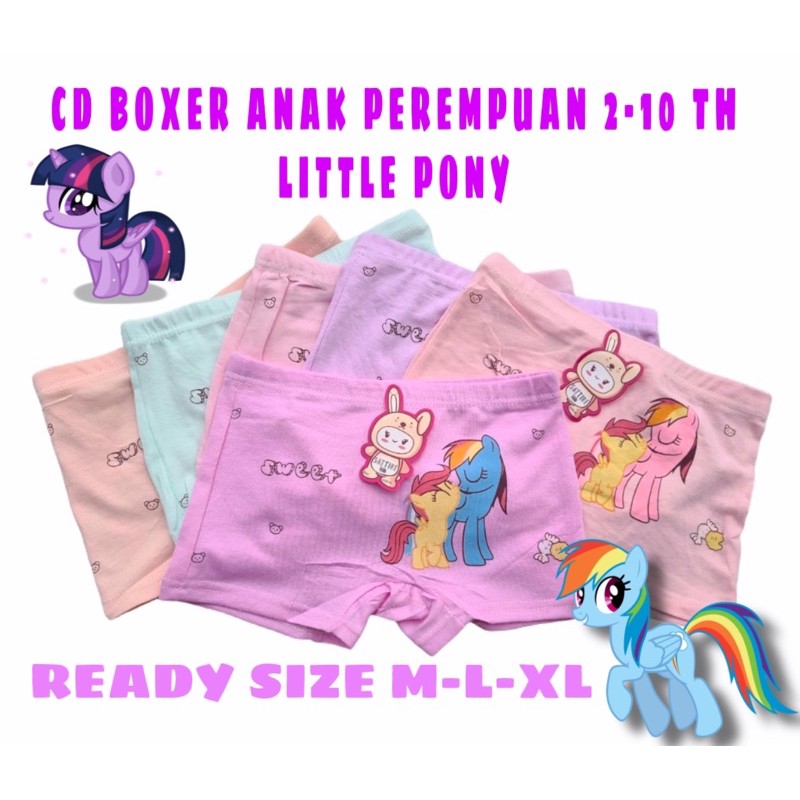 CELANA DALAM ANAK PEREMPUAN LITTLE PONY 2-10 TH / CD BOXER ANAK PEREMPUAN MURAH / CD ANAK LUSINAN