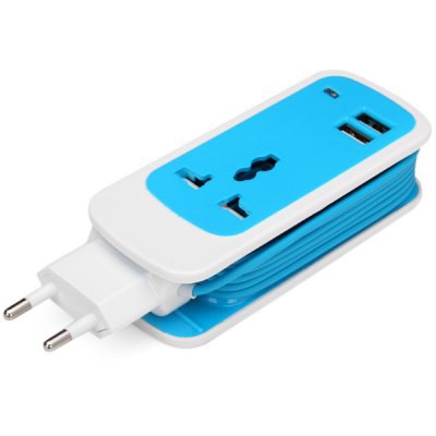 COD Stop Kontak Colokan Listrik Portabel Dengan 2 USB Port