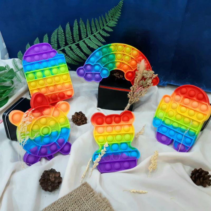 Pop It Fidget Toy Murah Rainbow Mainan Anak Penghilang Stress Tiktok-7