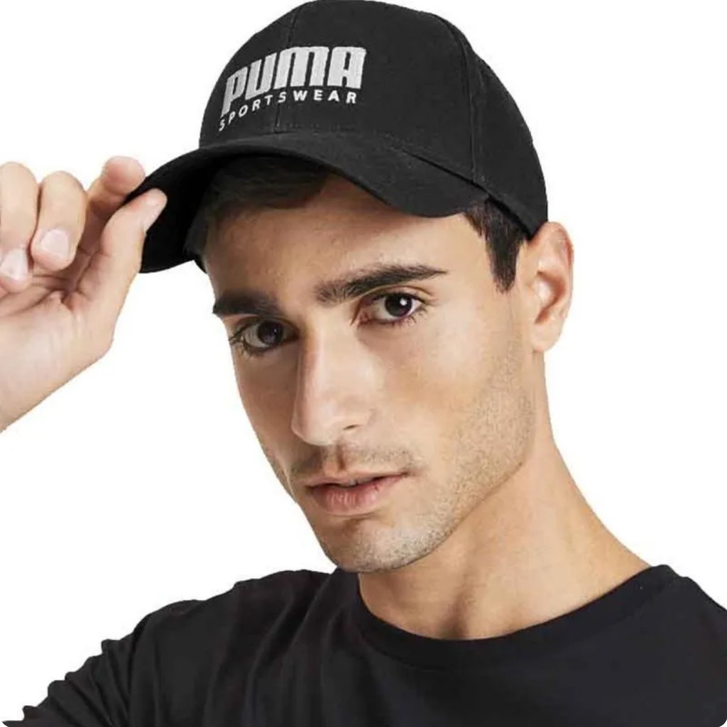 Topi Puma Stretchfit BB Cap Hitam Black Original