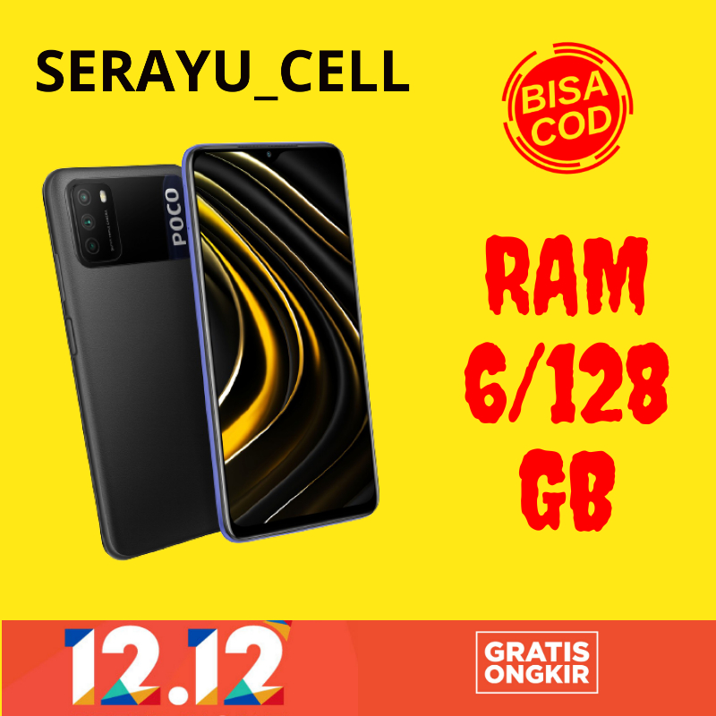 HP Android Poco M3 ram 6/128GB Garansi Resmi