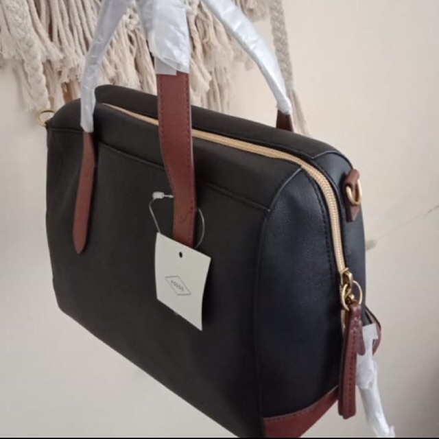 (Preloved) Fossil Sydney Satchel Black Multi