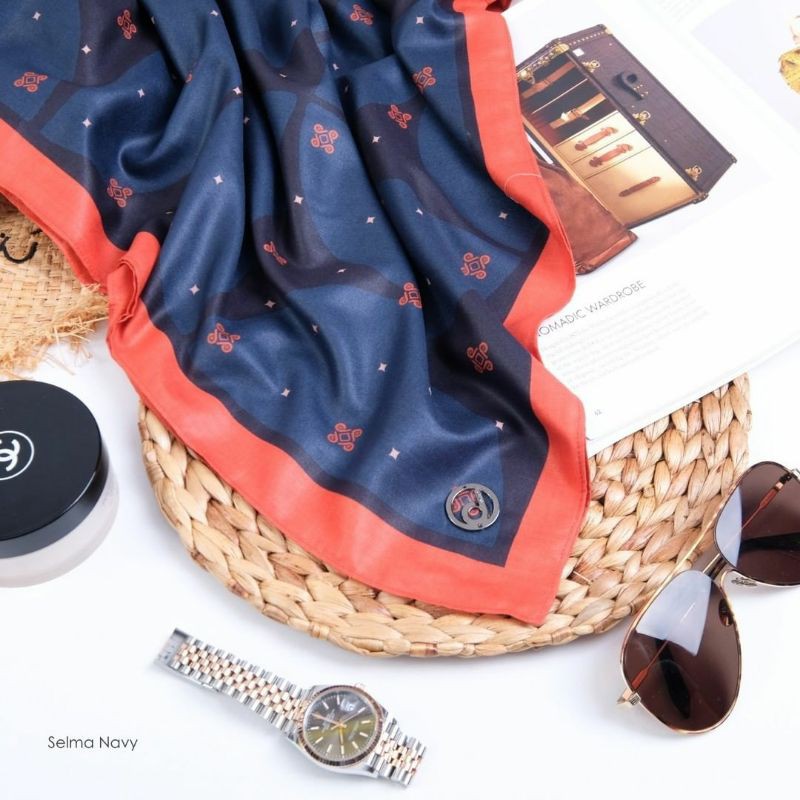 HIJAB DEENAY MOTIF SELMA NAVY