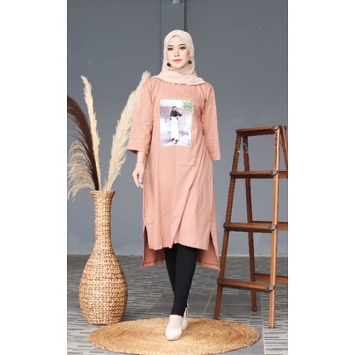 Reena Midi Dress- Long Tunik Combed - Tunik Kaos