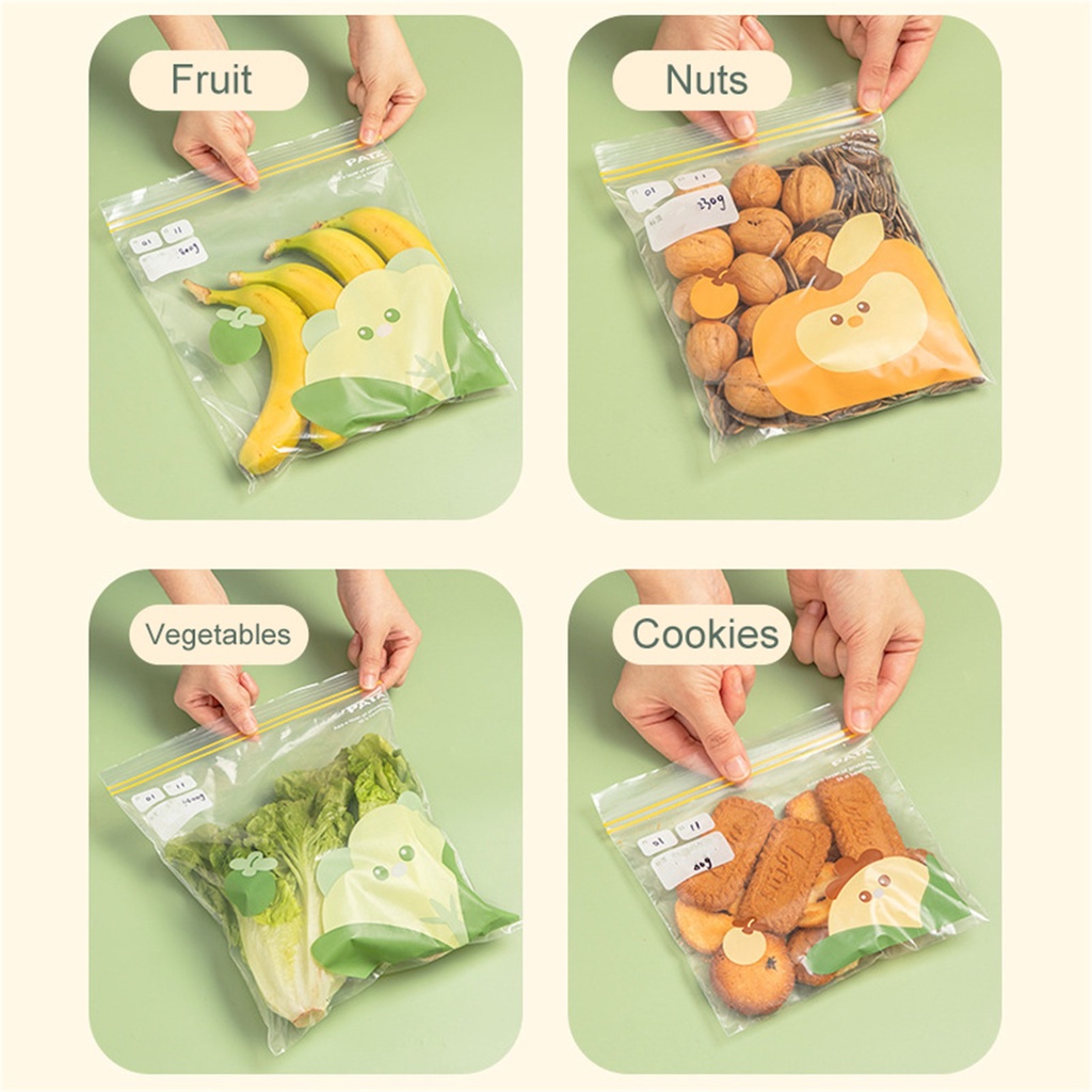 PATA Kantong Plastik Klip Ziplock Makanan Kulkas Reusable Fresh Bag Zipper Klip