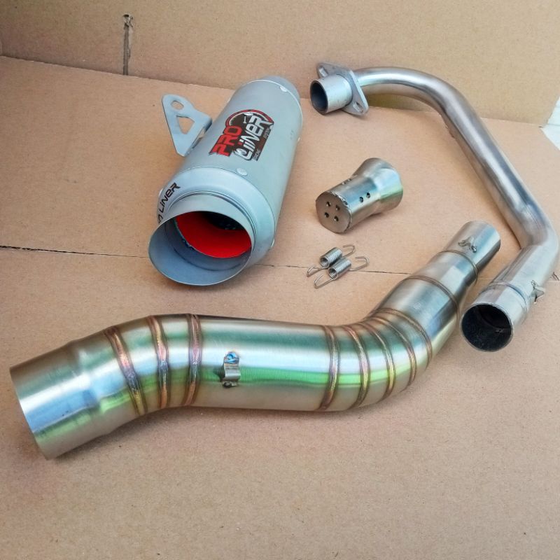 knalpot PROLINER TR1 leheran stainless vixsen new,jupiter mx,revo,supra GTR,R15 old,sonic,satria FU,