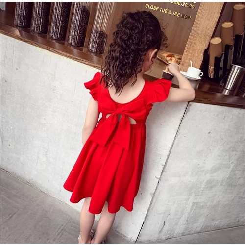 [mandy kid RO] dress anak perempuan ardila crep merah