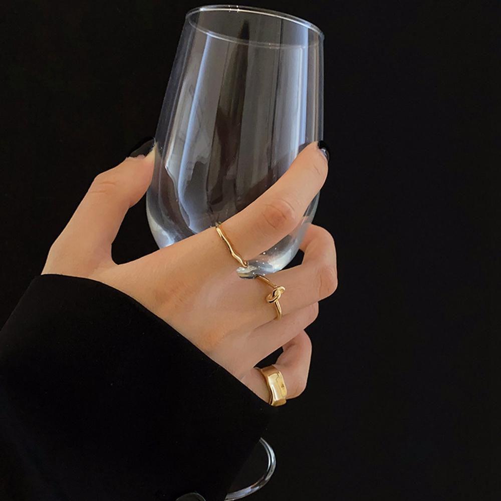 Mxbeauty Cincin Terbuka Mewah Dapat Disesuaikan Diikat Perhiasan rings Perempuan Paduan Net Merah Ekor ring