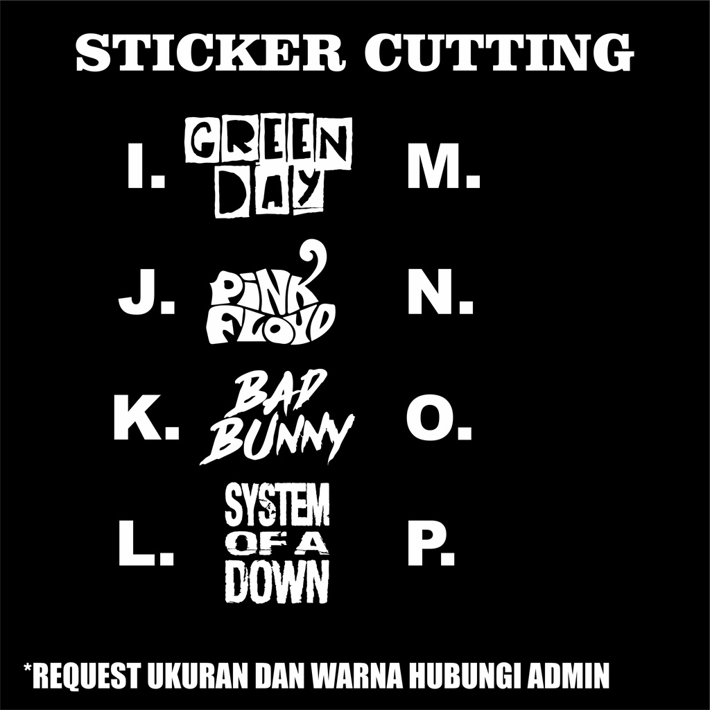 STICKER CUTTING LOGO LOGO BAND GREEN DAY,THE BEATLES DLL