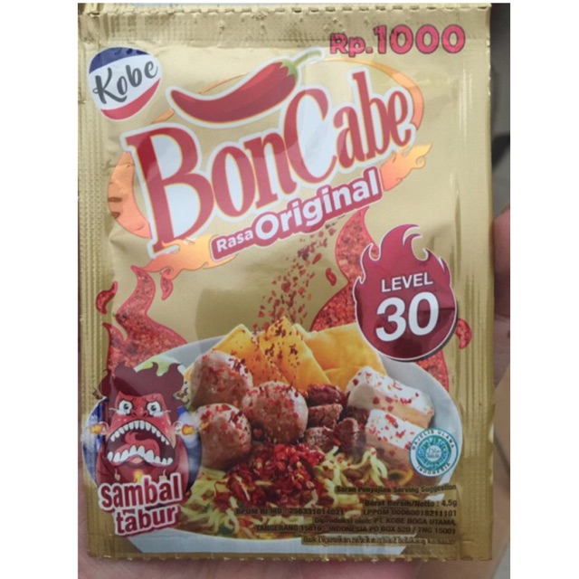 Kobe Bon Cabe Level 30 Sachet 4 5gr Sambal Tabur Pedasnya Extreeem Shopee Indonesia