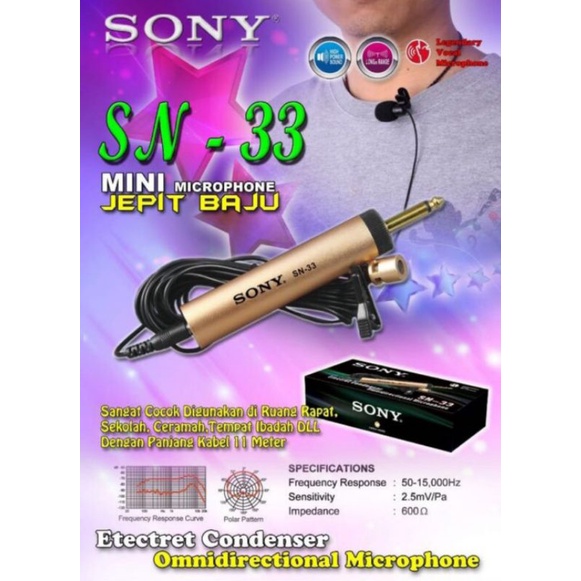 Mic jepit kabel sony SN.33