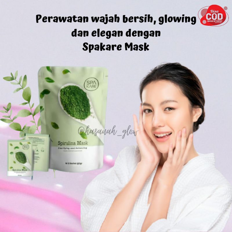 SPAKARE SPIRULINA MASKER WAJAH | SPIRULINA SACHET | MASKER | COLLAGEN | SPIRULINA MASK | PERAWATAN W