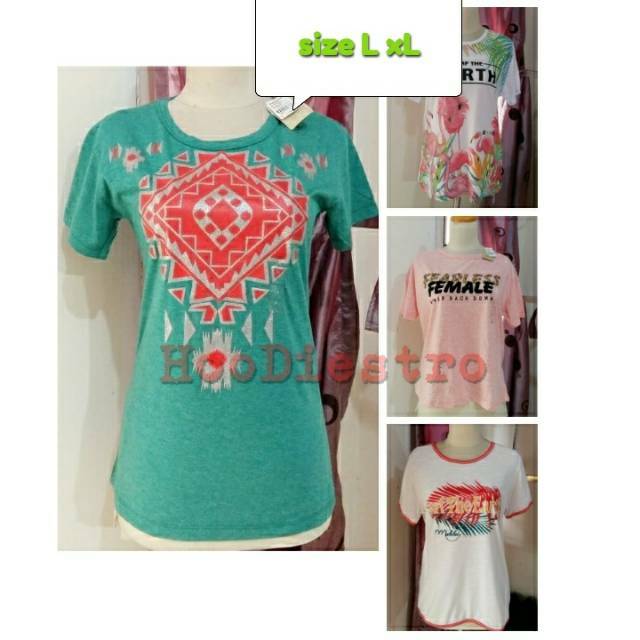HooDiestro - T Zone Kaos T Shirt Wanita Lengan Pendek Size L XL TS