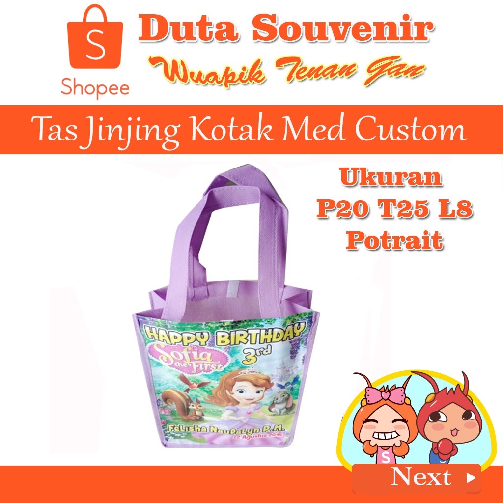 

Duta Souvenir Tas Jinjing Kotak Medium Custom Potrait