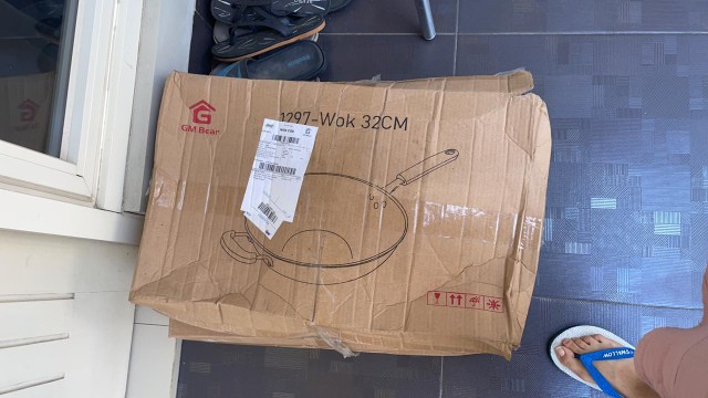 Gm Bear Wajan Wok Stainless Steel 32cm 1297 - Wajan Penggorengan Teflon Wok 32cm