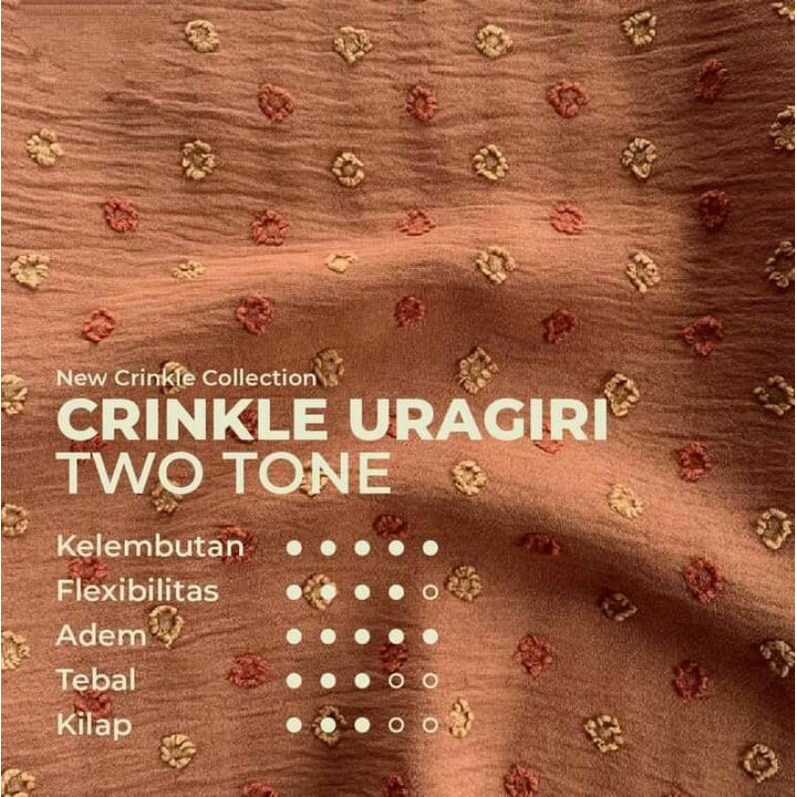 {ELDINA TEXTILE} KAIN MURAH / KAIN CRINKLE / URAGIRI / AIRFLOW URAGIRI / URAGIRI TWO TONE / CRINKLE 